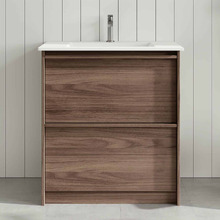 Malie 750mm Notaio Walnut Freestanding Single Vanity with Ceramic Countertop